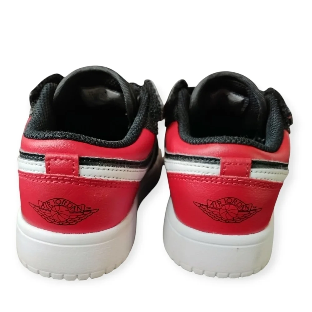 Jordan 1 Low Alt Black Red White Velcro Toddler Size 12C